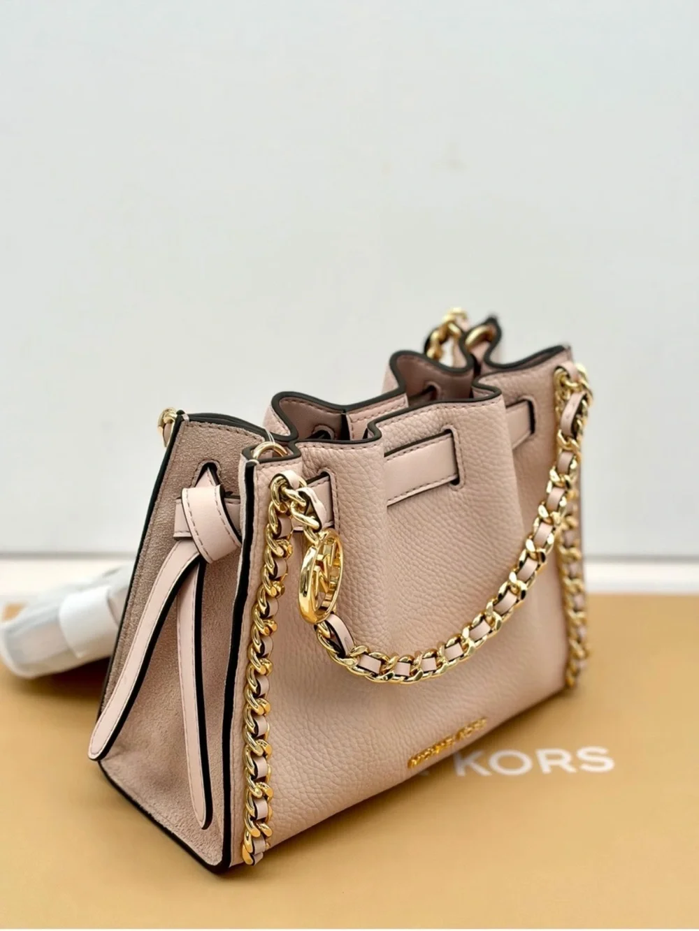 MICHAEL KORS Mina Small Chain Crossbody Bag Powder Blush
